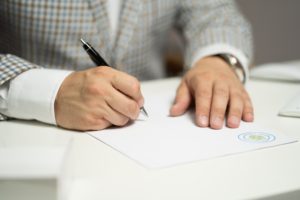 signing paper